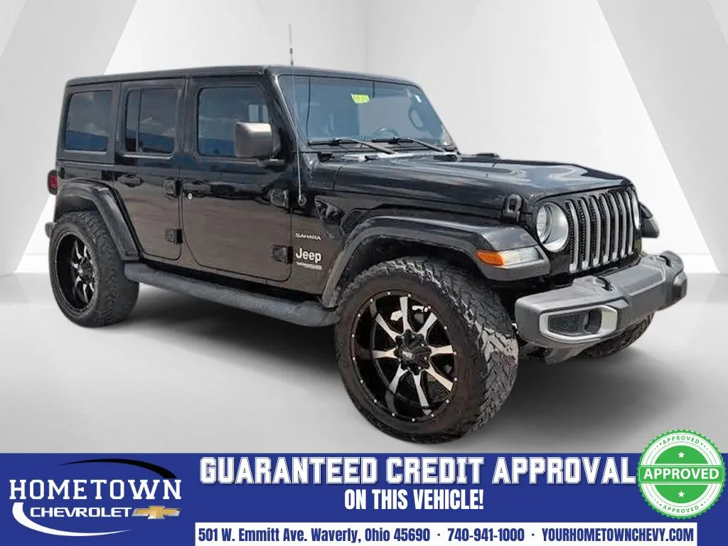 Black 2020 Jeep Wrangler Unlimited Sahara for sale in Waverly, OH