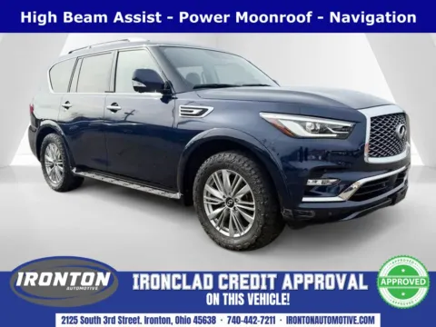 Blue 2021 INFINITI QX80 LUXE for sale in Ironton, OH