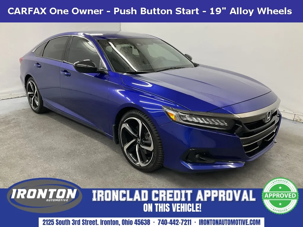 Blue 2021 Honda Accord Sport for sale in Ironton, OH