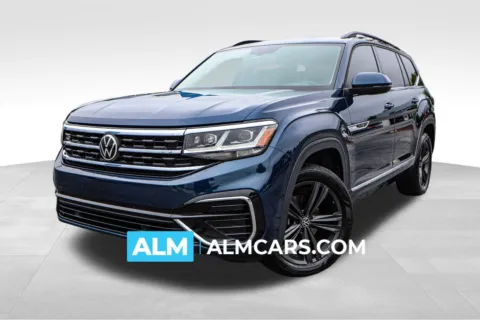 Blue 2021 Volkswagen Atlas 3.6L V6 SE w/Technology R-Line for sale in Union City, GA