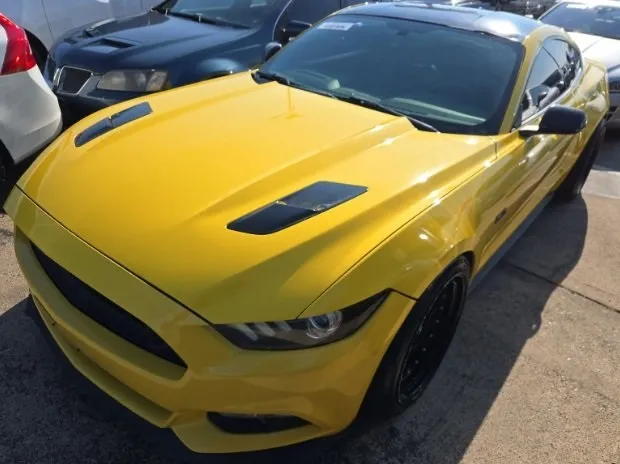 Yellow 2015 Ford Mustang GT Premium for sale in Indianapolis, IN