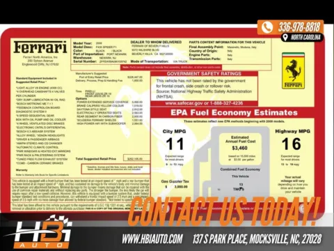 Blue 2008 Ferrari F430 Spider for sale in Mocksville, NC