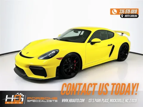 Yellow 2022 Porsche 718 Cayman GT4 for sale in Mocksville, NC