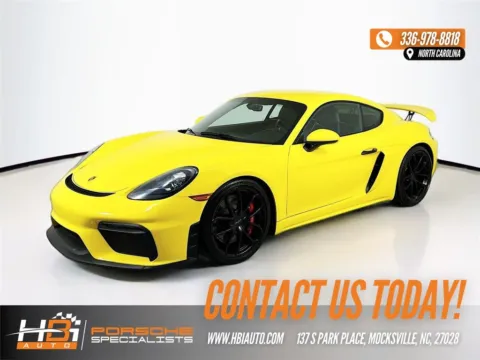 Yellow 2022 Porsche 718 Cayman GT4 for sale in Mocksville, NC