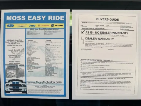 Another view of 2015 Jeep Grand Cherokee Limited for sale in South Pittsburg, TN at Moss Motor Company