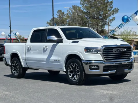 White 2025 Ram 1500 Crew Cab Laramie Pickup 4D 5 1/2 ft for sale in Las Cruces, NM