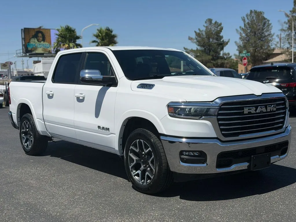 White 2025 Ram 1500 Crew Cab Laramie Pickup 4D 5 1/2 ft for sale in Las Cruces, NM