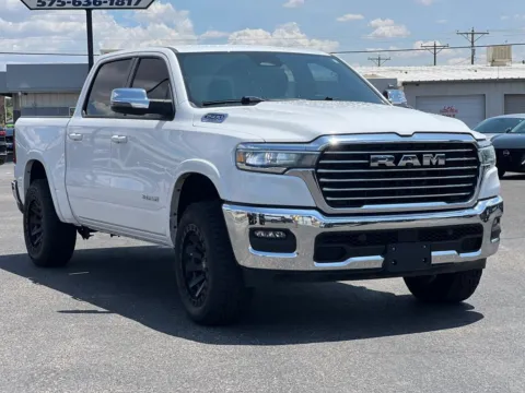 White 2025 Ram 1500 Crew Cab Laramie Pickup 4D 5 1/2 ft for sale in Las Cruces, NM