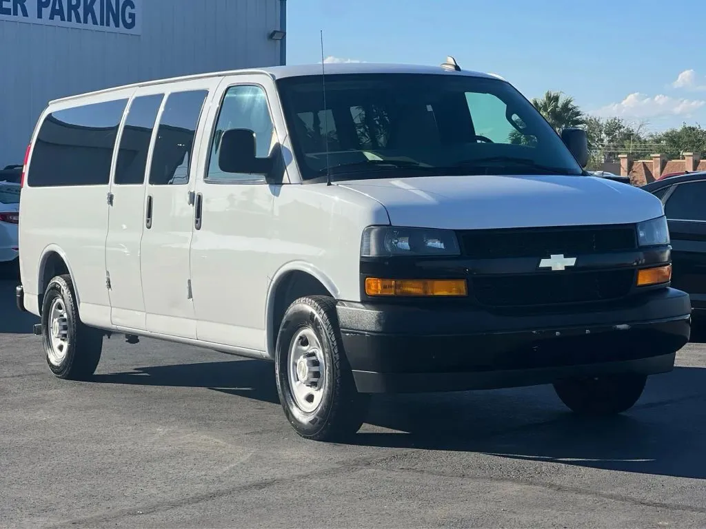 White 2020 Chevrolet Express 3500 Passenger LS Extended Van 3D for sale in Las Cruces, NM