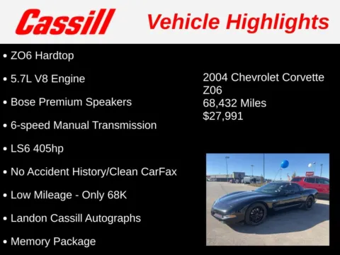 Another view of 2004 Chevrolet Corvette Z06 for sale in Cedar Rapids, IA at Cassill Motors