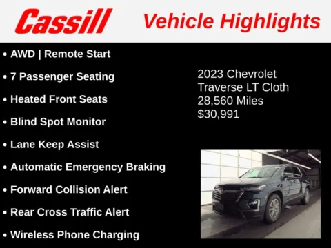 Another view of 2023 Chevrolet Traverse LT for sale in Cedar Rapids, IA at Cassill Motors