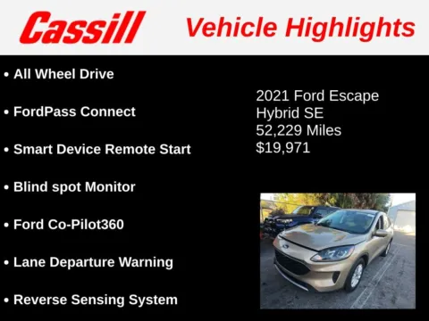 Another view of 2021 Ford Escape Hybrid SE for sale in Cedar Rapids, IA at Cassill Motors