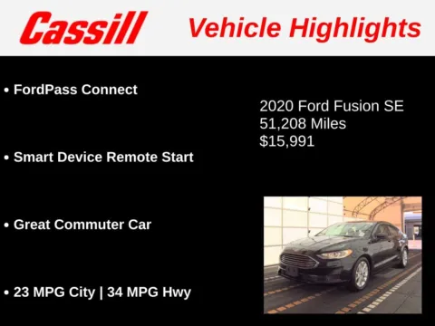 Another view of 2020 Ford Fusion SE for sale in Cedar Rapids, IA at Cassill Motors