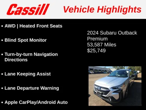 Another view of 2024 Subaru Outback Premium for sale in Cedar Rapids, IA at Cassill Motors