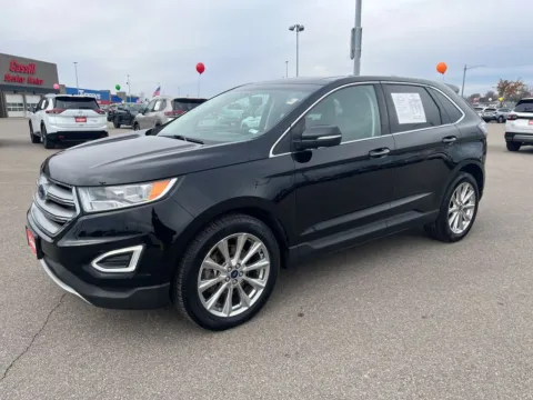 Black 2017 Ford Edge Titanium for sale in Cedar Rapids, IA
