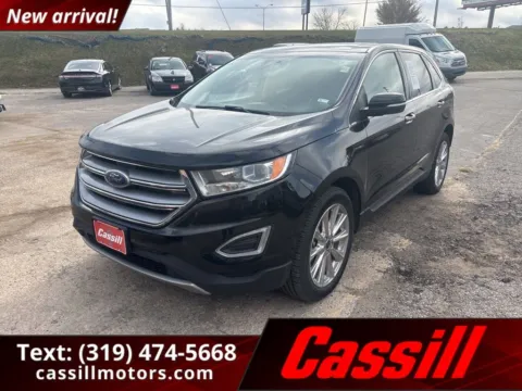 Black 2017 Ford Edge Titanium for sale in Cedar Rapids, IA