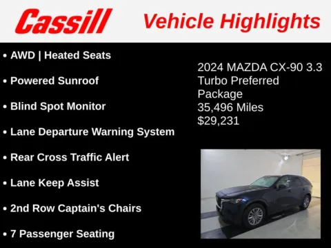 Another view of 2024 Mazda CX-90 3.3 Turbo Preferred for sale in Cedar Rapids, IA at Cassill Motors