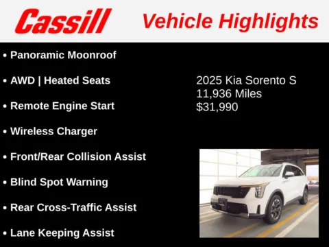 Another view of 2025 Kia Sorento S for sale in Cedar Rapids, IA at Cassill Motors