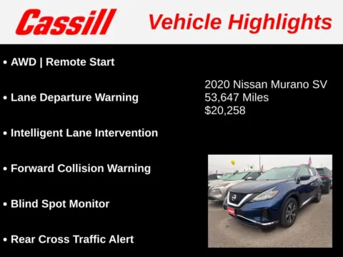Another view of 2020 Nissan Murano SV for sale in Cedar Rapids, IA at Cassill Motors