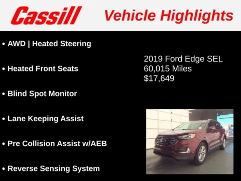 Another view of 2019 Ford Edge SEL for sale in Cedar Rapids, IA at Cassill Motors