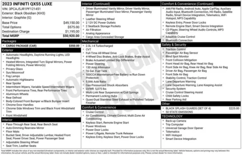 Photos of 2023 INFINITI QX55 LUXE for sale in Cedar Rapids, IA at Cassill Motors