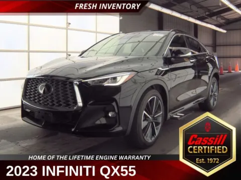 Black 2023 INFINITI QX55 LUXE for sale in Cedar Rapids, IA