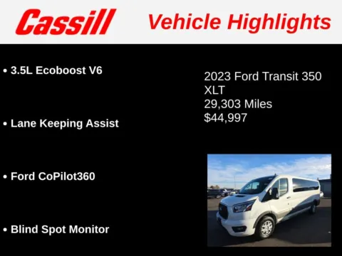 Another view of 2023 Ford Transit-350 XLT for sale in Cedar Rapids, IA at Cassill Motors