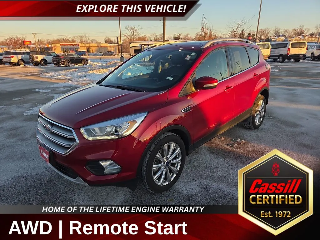 Red 2017 Ford Escape Titanium for sale in Cedar Rapids, IA