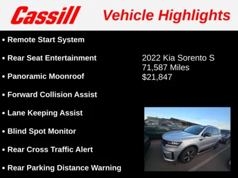 Another view of 2022 Kia Sorento S for sale in Cedar Rapids, IA at Cassill Motors