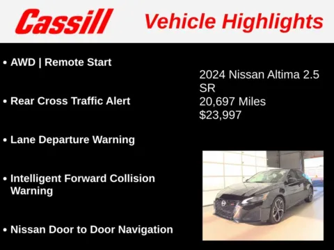 Another view of 2024 Nissan Altima 2.5 SR for sale in Cedar Rapids, IA at Cassill Motors