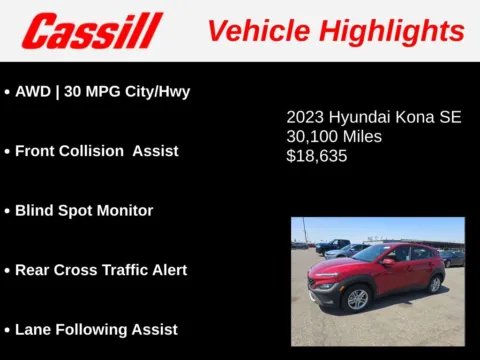 Another view of 2023 Hyundai Kona SE for sale in Cedar Rapids, IA at Cassill Motors