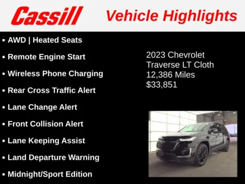 Another view of 2023 Chevrolet Traverse LT for sale in Cedar Rapids, IA at Cassill Motors