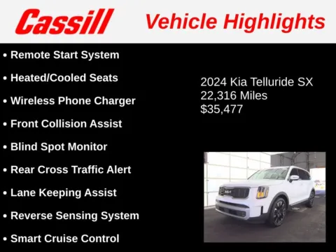 Another view of 2024 Kia Telluride SX for sale in Cedar Rapids, IA at Cassill Motors