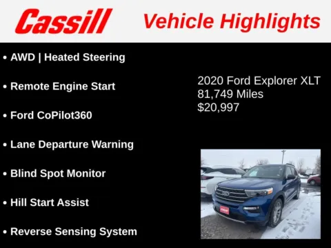 Another view of 2020 Ford Explorer XLT for sale in Cedar Rapids, IA at Cassill Motors