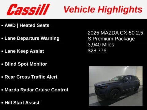 Another view of 2025 Mazda CX-50 2.5 S Premium Package for sale in Cedar Rapids, IA at Cassill Motors