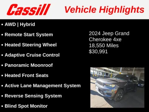 Another view of 2024 Jeep Grand Cherokee 4xe for sale in Cedar Rapids, IA at Cassill Motors