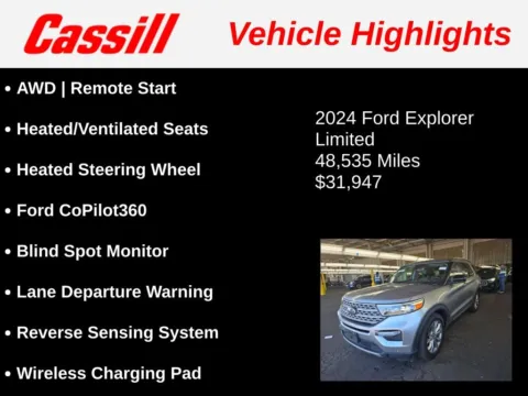 Another view of 2024 Ford Explorer Limited for sale in Cedar Rapids, IA at Cassill Motors