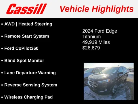 Another view of 2024 Ford Edge Titanium for sale in Cedar Rapids, IA at Cassill Motors