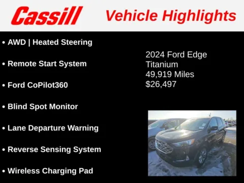 Another view of 2024 Ford Edge Titanium for sale in Cedar Rapids, IA at Cassill Motors