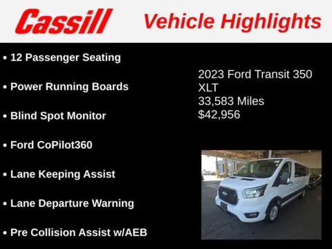 Another view of 2023 Ford Transit-350 XLT for sale in Cedar Rapids, IA at Cassill Motors