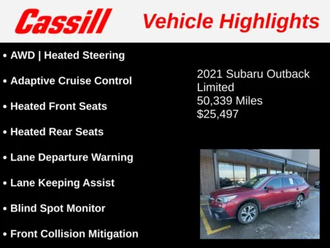 More photos of 2021 Subaru Outback Limited at Cassill Motors, IA