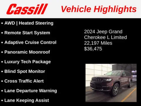 Another view of 2024 Jeep Grand Cherokee L Limited for sale in Cedar Rapids, IA at Cassill Motors
