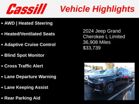 Another view of 2024 Jeep Grand Cherokee L Limited for sale in Cedar Rapids, IA at Cassill Motors