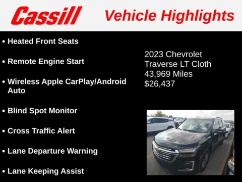 Another view of 2023 Chevrolet Traverse LT for sale in Cedar Rapids, IA at Cassill Motors