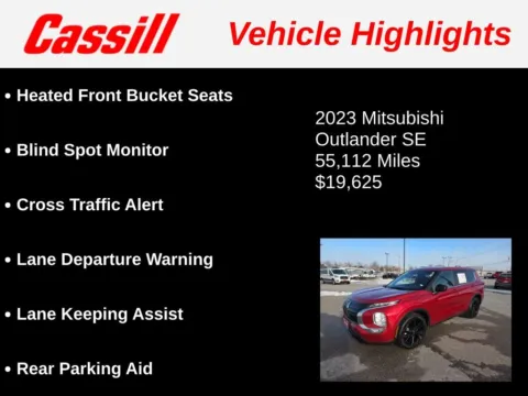 Another view of 2023 Mitsubishi Outlander SE for sale in Cedar Rapids, IA at Cassill Motors