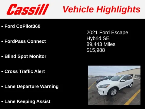 Another view of 2021 Ford Escape Hybrid SE for sale in Cedar Rapids, IA at Cassill Motors