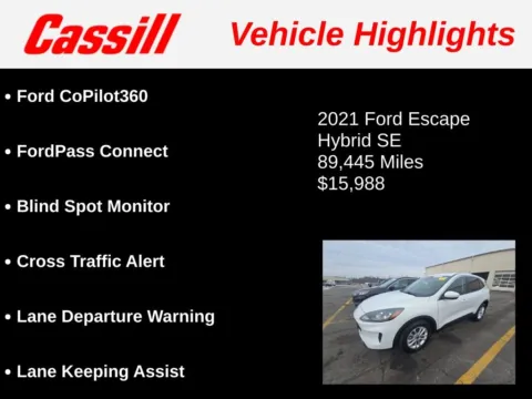 Another view of 2021 Ford Escape Hybrid SE for sale in Cedar Rapids, IA at Cassill Motors
