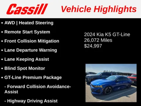 Another view of 2024 Kia K5 GT-Line for sale in Cedar Rapids, IA at Cassill Motors