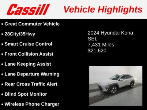 Another view of 2024 Hyundai Kona SEL for sale in Cedar Rapids, IA at Cassill Motors