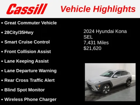 Another view of 2024 Hyundai Kona SEL for sale in Cedar Rapids, IA at Cassill Motors